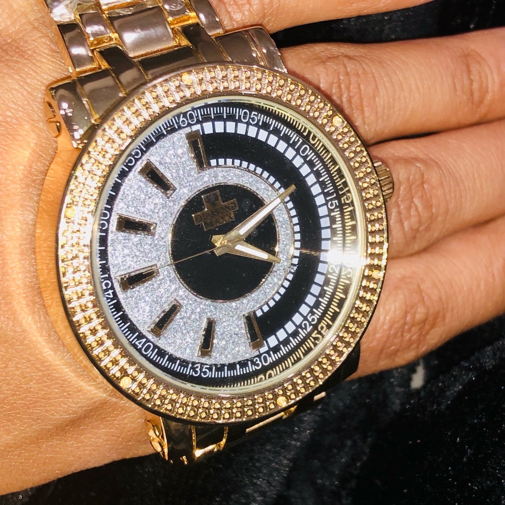 Real Diamond mens watch Not CZ! Best gift limited - Picture 1 of 14